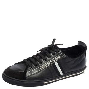 Louis Vuitton Black Leather and Suede Cosmos Low Top Sneakers